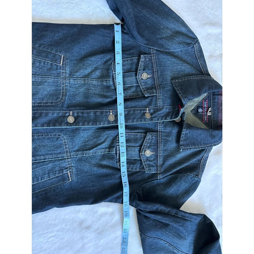 Tommy Hilfiger Dark Wash Denim Jacket Tailored Fit Medium Women’s - Picture 13 of 14